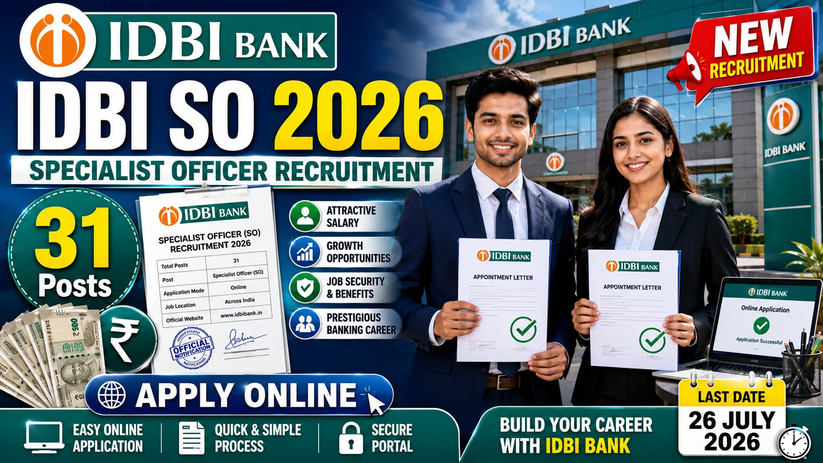 IDBI Bank Specialist Officer SO Recruitment 2026