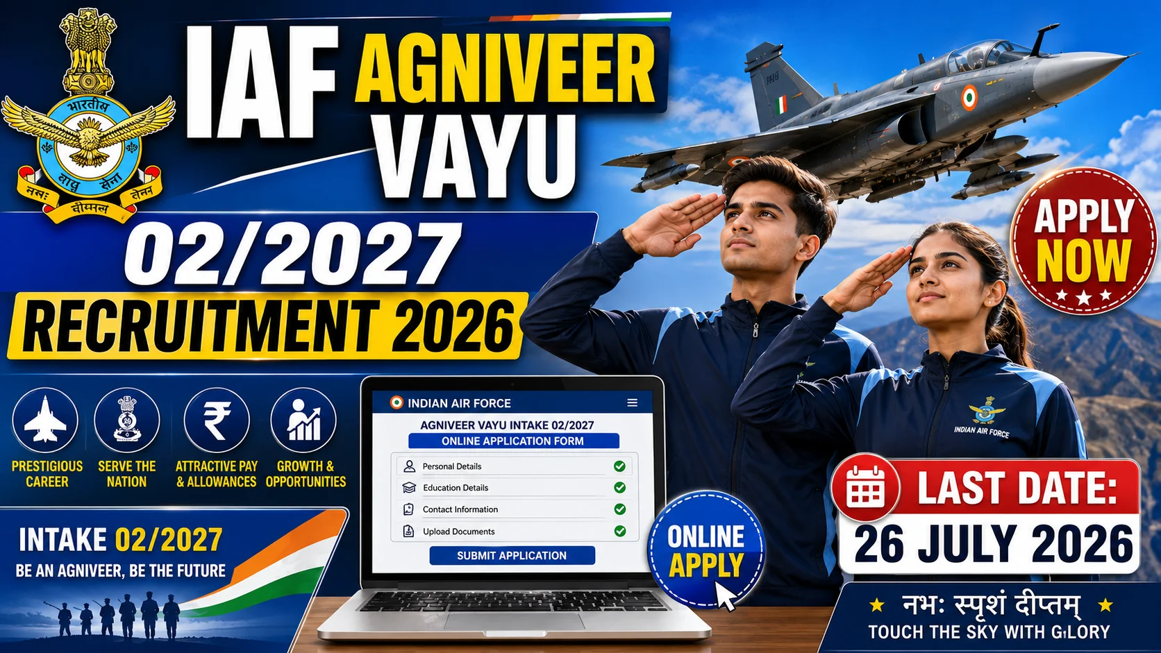 Indian Airforce Agniveer Vayu Intake 022027 Recruitment 2026