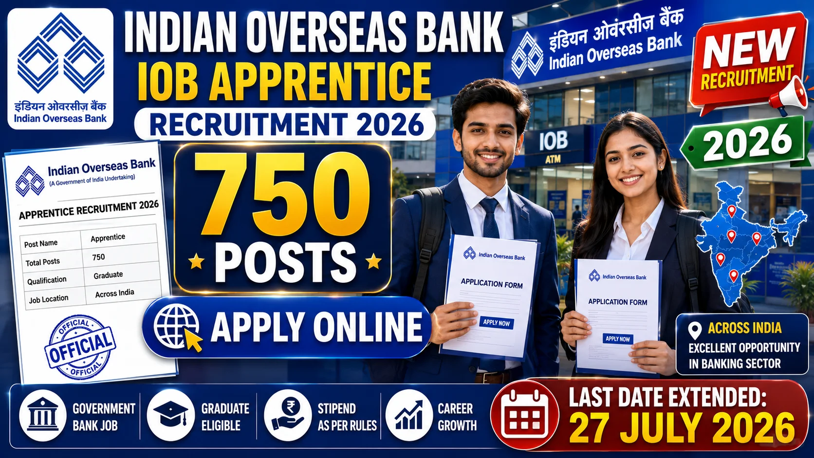 Indian Overseas Bank IOB Apprentice Recruitment 2026