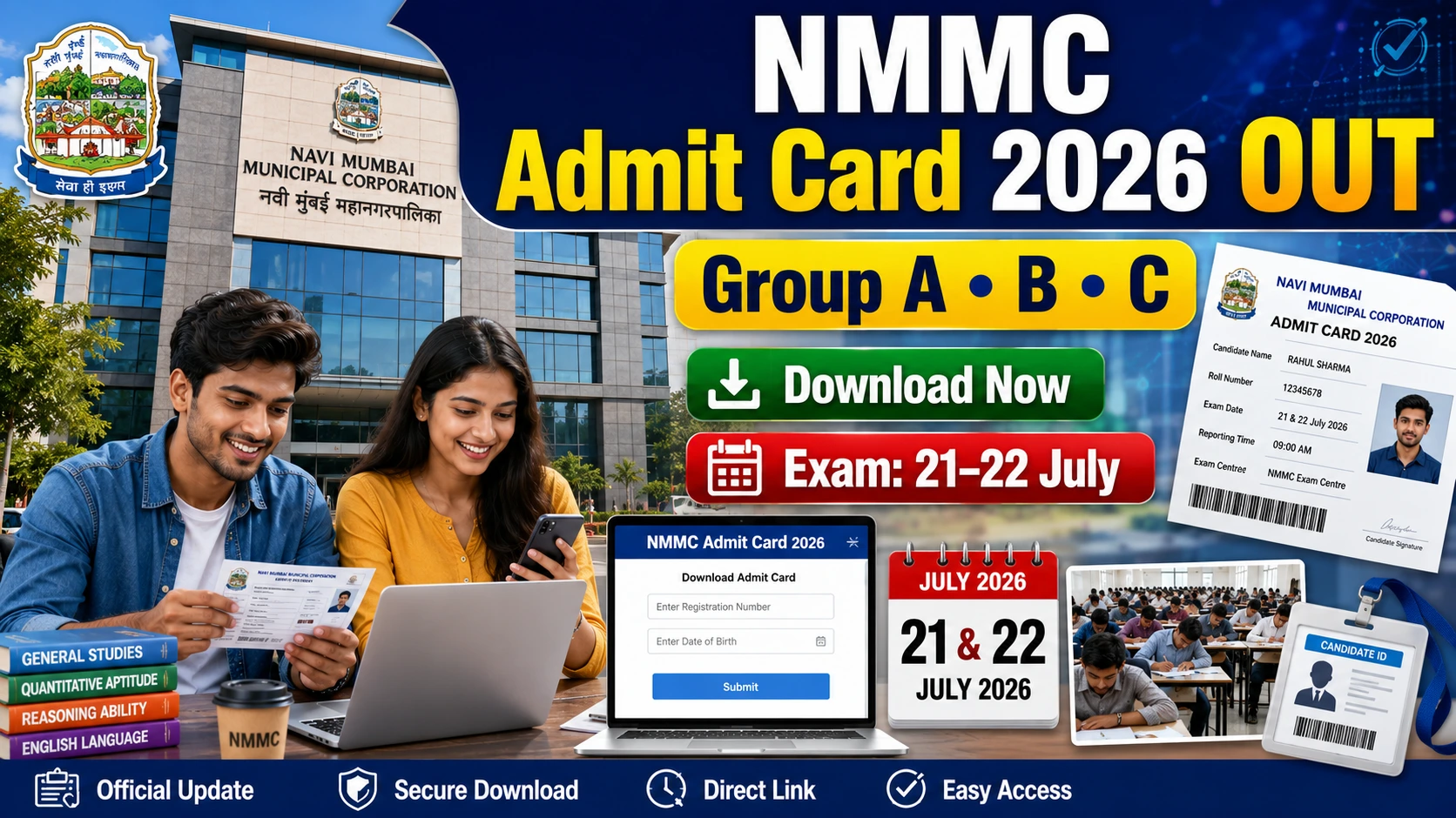 NMMC Admit Card 2026 Released for Group A, B & C Posts – Download Hall Ticket