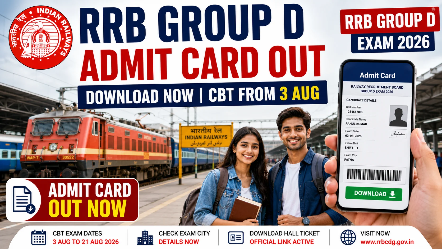 RRB Group D Admit Card 2026