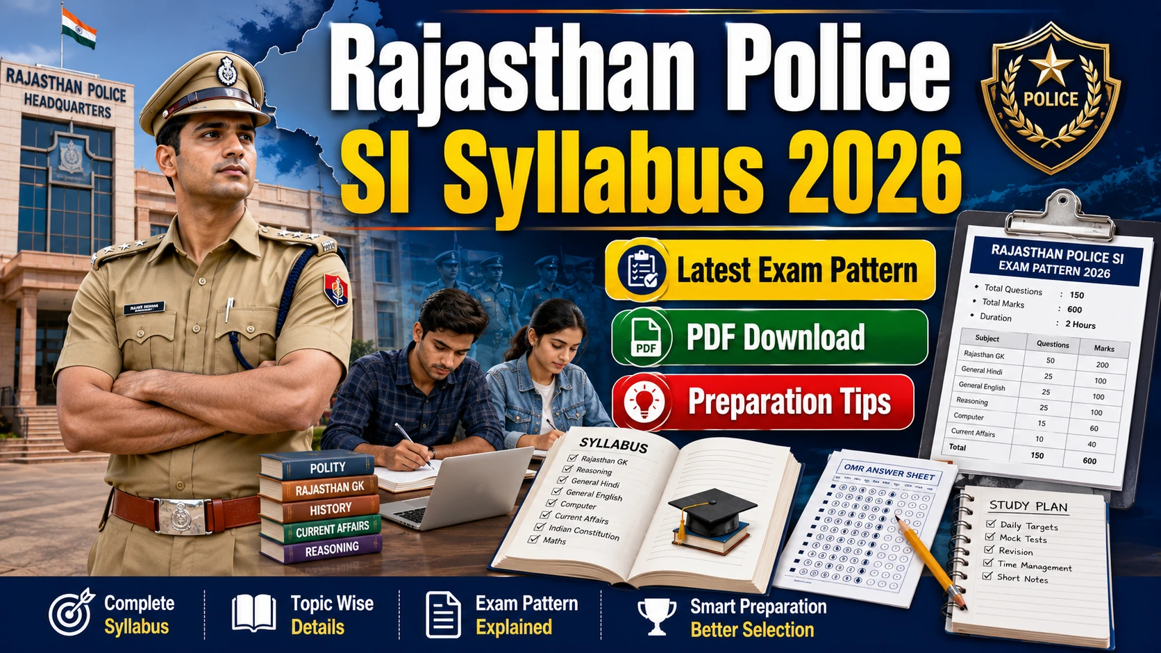 Rajasthan Police SI Syllabus 2026 PDF, Exam Pattern & Preparation Strategy
