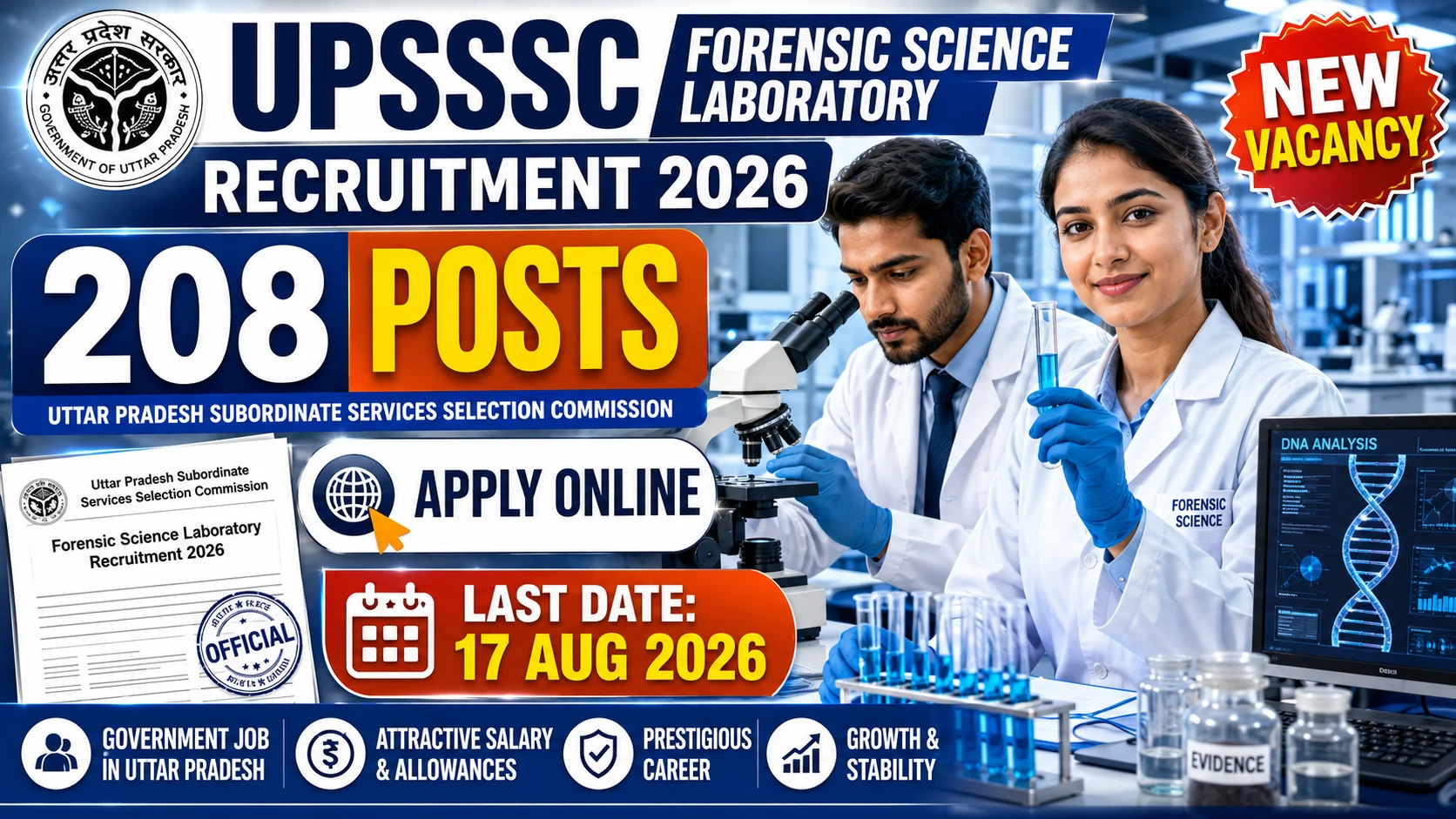 UPSSSC Forensic Science Laboratory Recruitment 2026