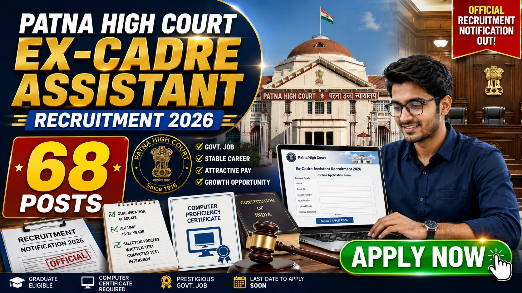 Patna High Court Ex-Cadre Assistant Recruitment 2026