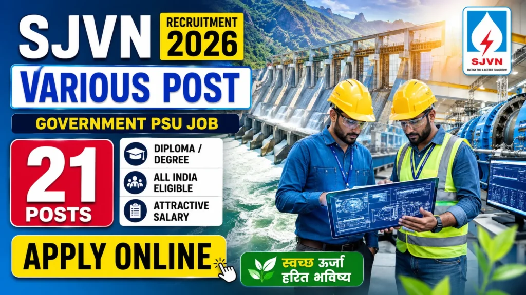 SJVN Various Post Recruitment 2026